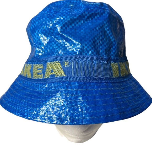 3/$25 🍄 IKEA Bucket Hat Blue with Yellow Lining and Vents OSFA - Picture 1 of 5